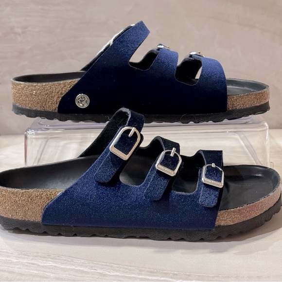 Birkenstock Shoes - Birkenstock VELVET Midnight Multi-Strap Sandals Size 38 NWT.